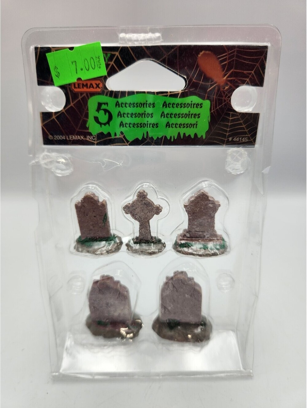 Lemax Halloween Village 5pc Tombstone Grave Cross Set #44145 Accessories Q6